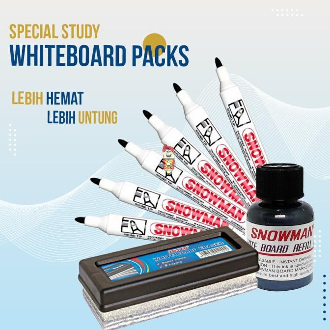 

@#@#@#] PAKET WB Spidol whiteboard 6 pcs + tinta spidol + WB eraser