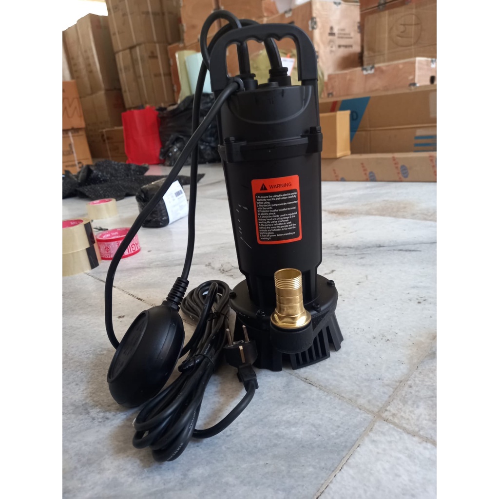 MAXPUMP QDX1.5-16-0.37 + FLOAT Mesin Pompa Celup Air Kotor 370WATT Submersible Water Pump Otomatis Kolam Ikan 1inch