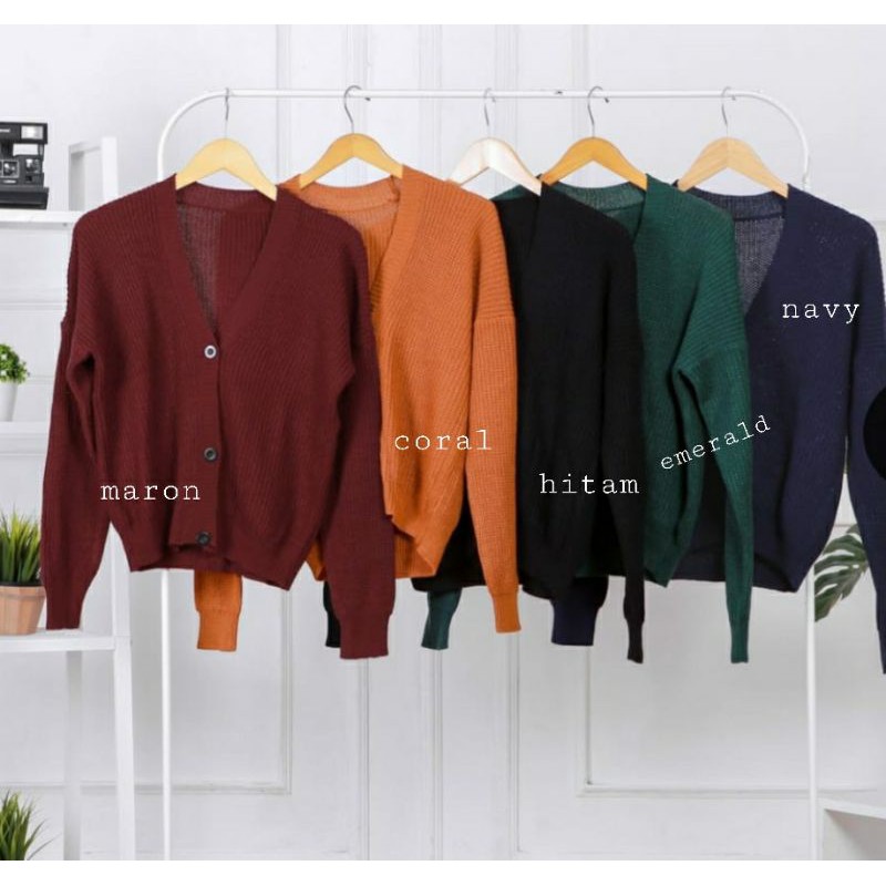 Eireen Premium Cardigan | Kardigan Premium Rajut Wanita | Olivia-Emerald
