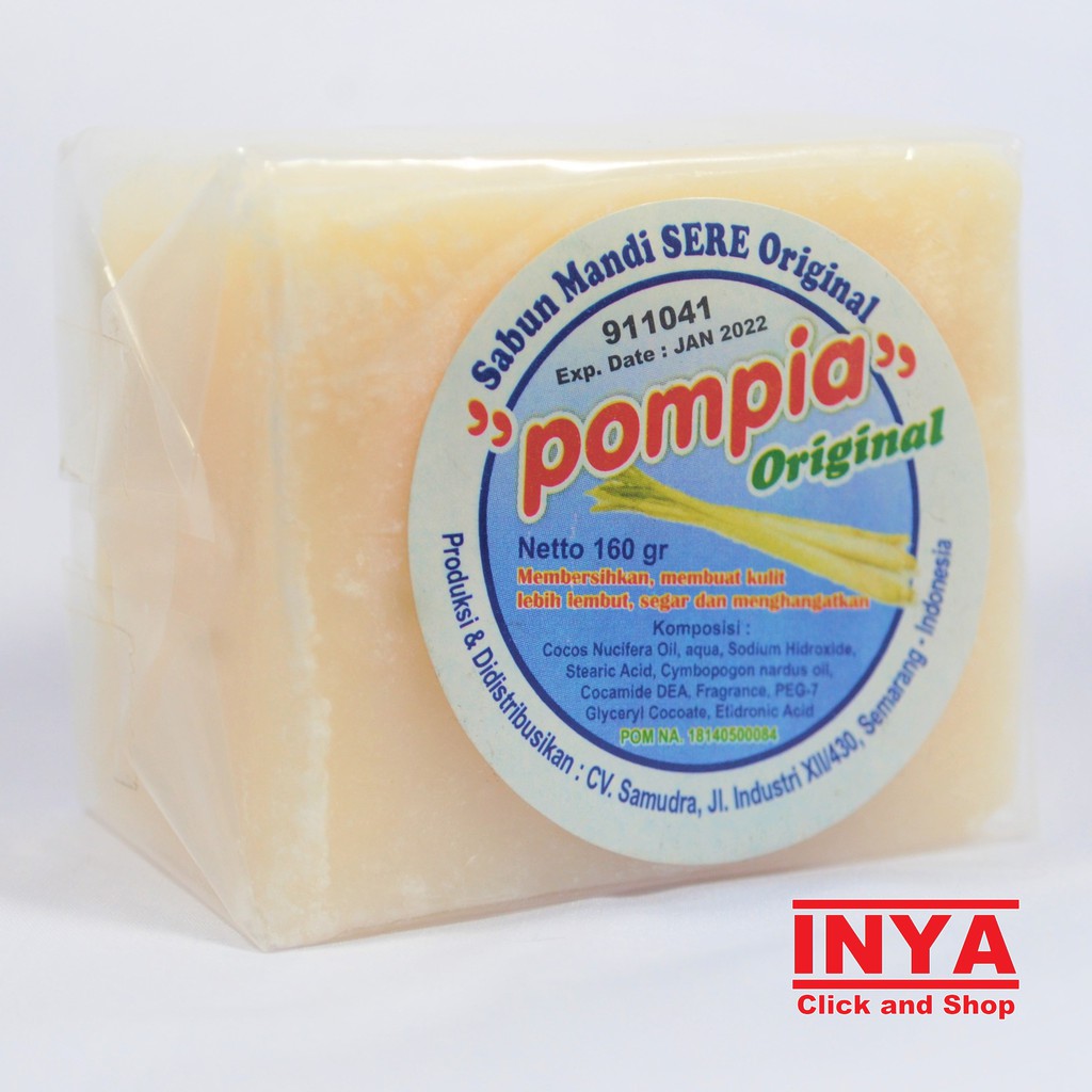 POMPIA LEMONGRASS SOAP ORIGINAL 160gr - Sabun Mandi Sere Asli