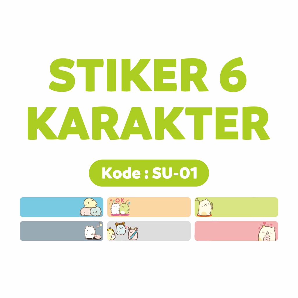 

STIKER 6 KARAKTER // SU-01 // Waterproof // Kain // BLUESTIKER