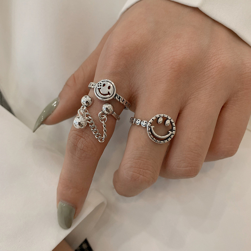 Cincin Multilayer Model Terbuka Gaya Hip Hop Punk Untuk Wanita