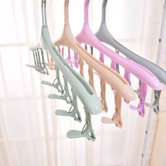 Gantungan baju jepit jepitan hanger 8 in 1 hanger jemuran pakaian kaos kaki