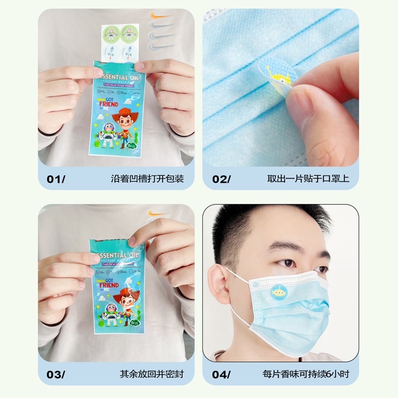 Stiker Masker Aroma Therapy Mint FreshCare Anti Bau Hanna Glow Korea Wangi dan Lucu Pengharum