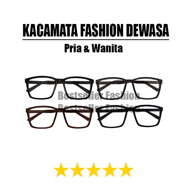 Kacamata Fashion Kacamata Wanita Pria Gaya Kacamata Korea Bingkai Kotak Unisex Kacamata Lensa Normal Transparan NOCASE