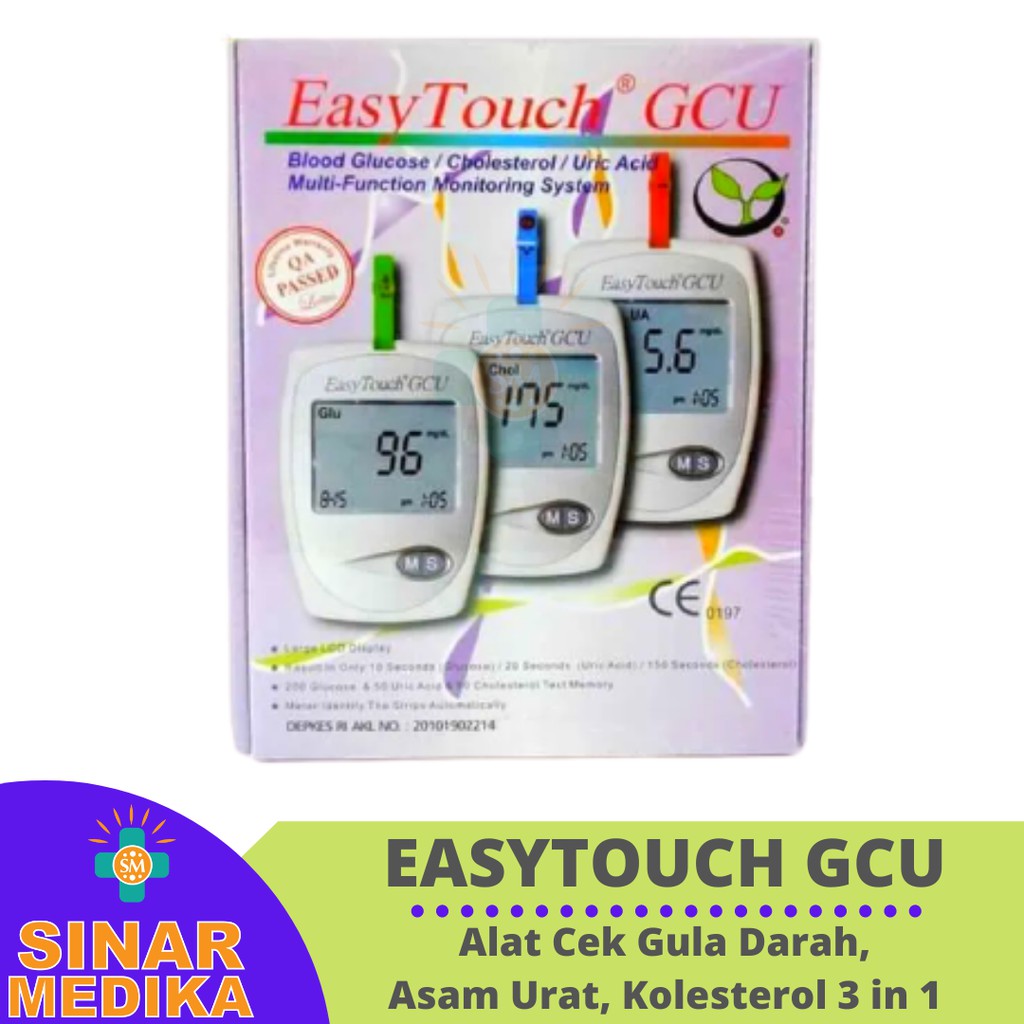 ALAT CEK DARAH EASY TOUCH GCU ( GLUKOSA, ASAM URAT , KOLESTEROL ) EASYTOUCH GULA DIABETES KOLESTROL