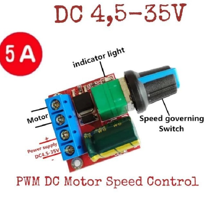 Modul pwm motor dc 5A 4,5-35V pengatur kecepatan mini