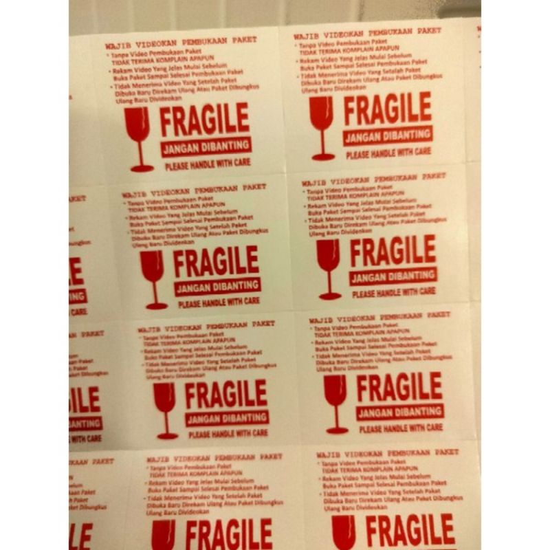 1PC STIKER UNBOXING UK 5 X 4 CM FRAGILE TERMURAH TERLARIS TERBARU