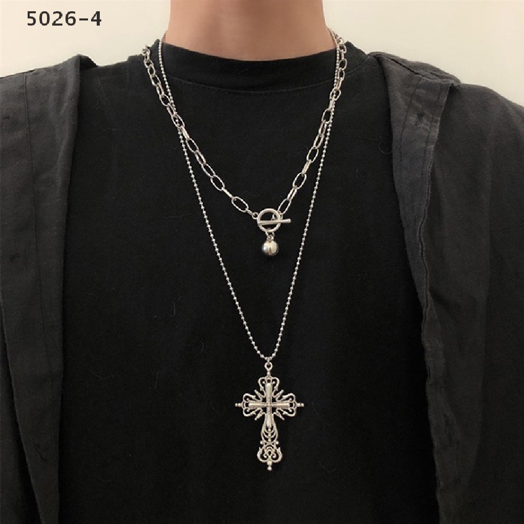 5026-4 Gothic Dark Style Cross Pendant Necklace Rock Punk Goth Fashion Necklaces 5026-4