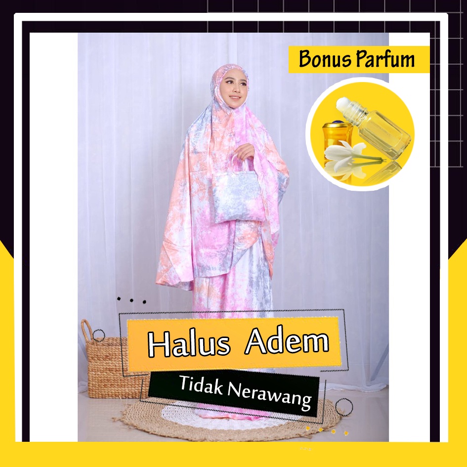 MUKENA RAYON | MUKENA BALI DEWASA TIE DYE RAINBOW UKURAN STANDART BONUS PARFUM KASTURI