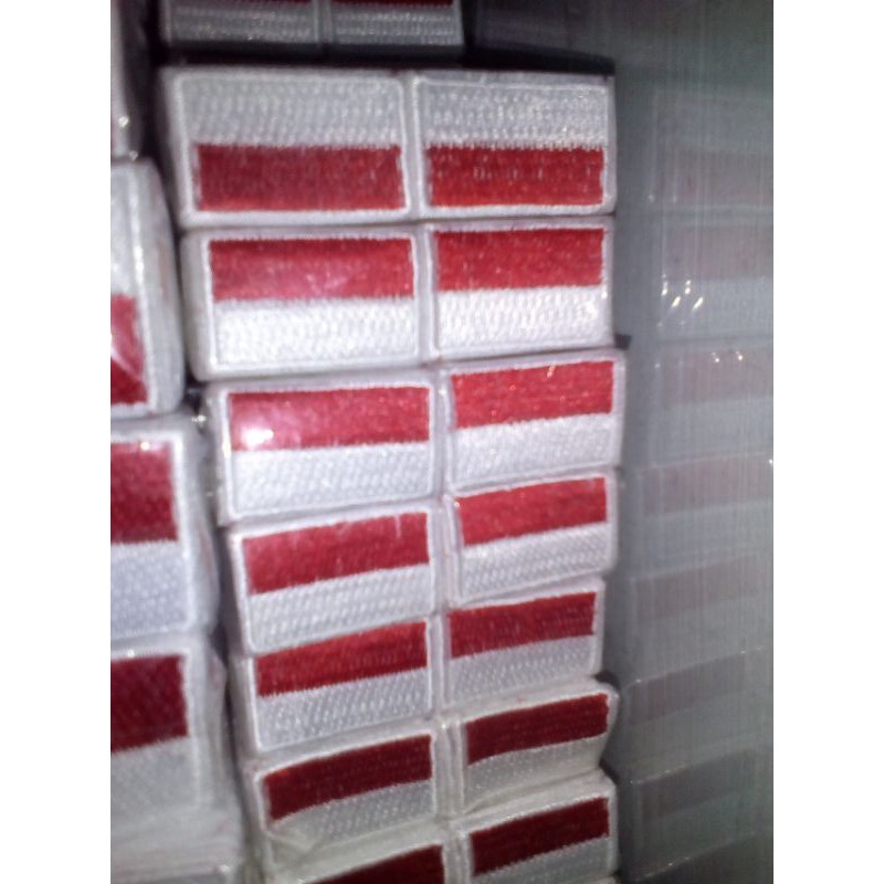 Bendera bordir 100biji merah putih 2x3 3x5 5x7 cm