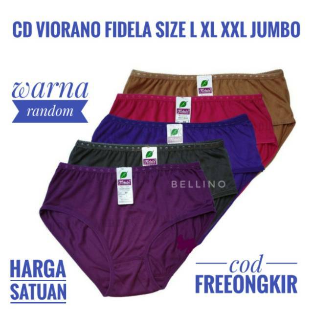 Cd Wanita Murah Fidela Ukuran Besar Big Size L XL XXL / Celana Dalam Wanita Katun Polos