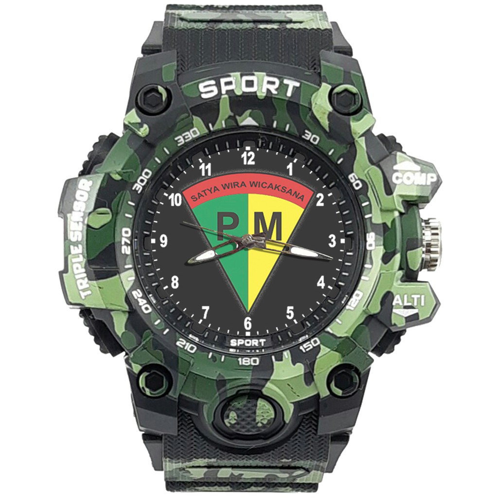 {Istimewa} Jam Tangan PM - POLISI MILITER 4 Hitam Army Water Resistant