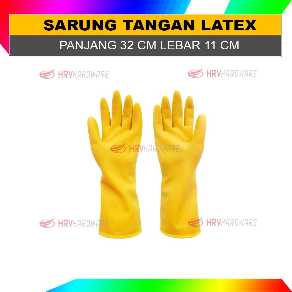 Sarung Tangan Karet Latex Dot Tebal Serbaguna Rubber Glove 32 cm