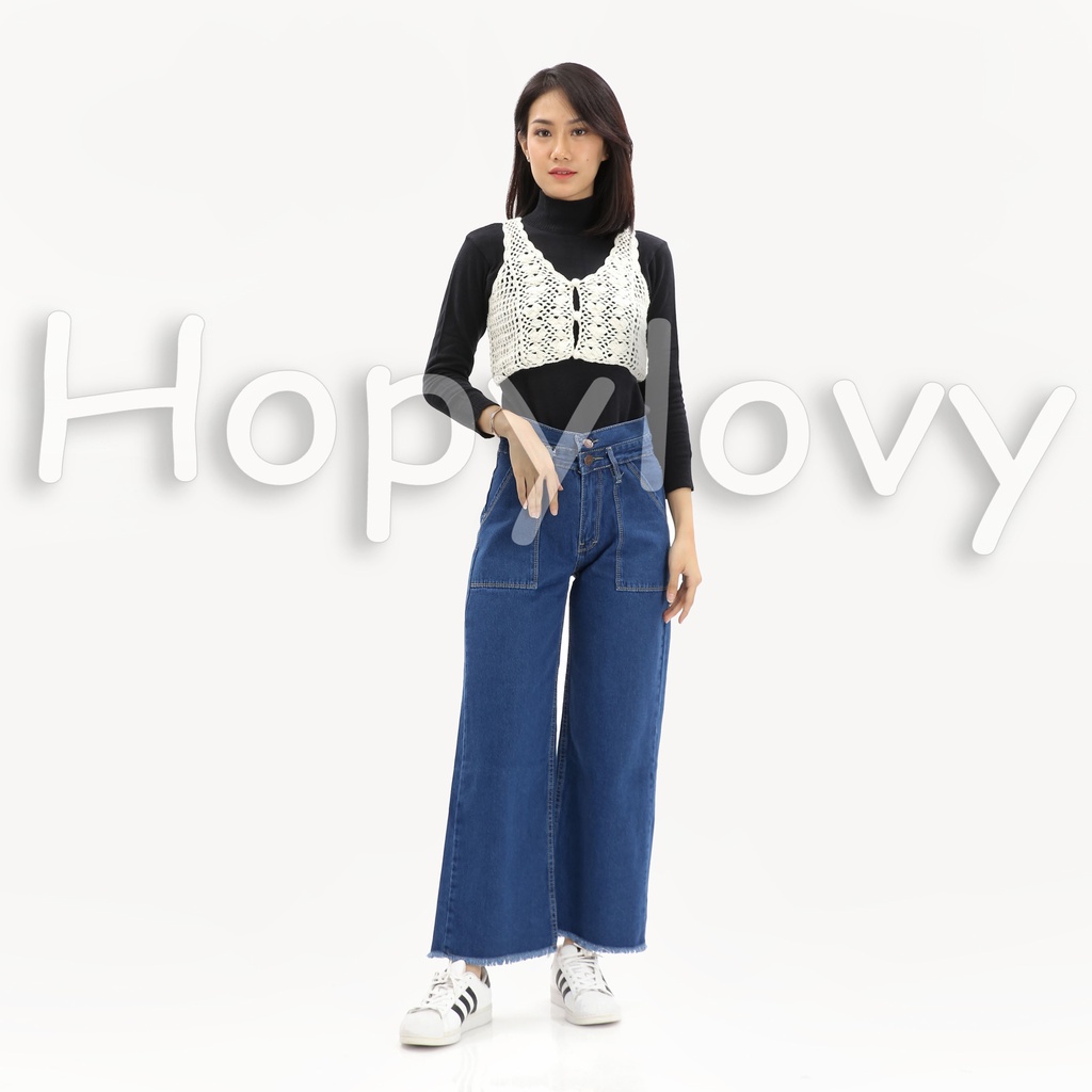 HOPYLOVY Rompi Outer Rajut Model Tanktop Wanita Korea Vest Malta