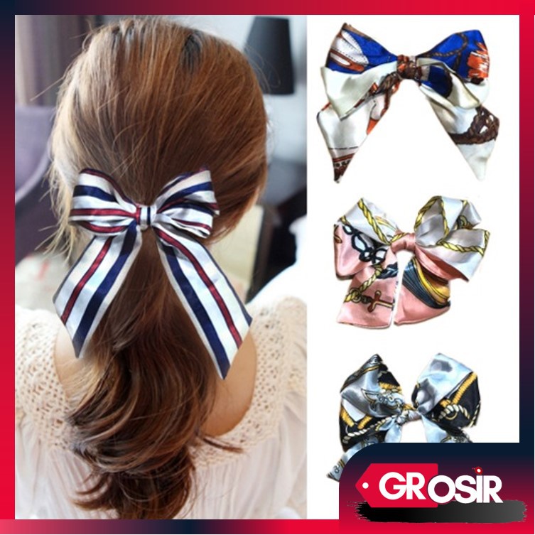 Grosir - F8062 Jepit Rambut Bentuk Pita / Hair Clip / Aksesoris Rambut Bentuk Pita / Jepitan Motif P