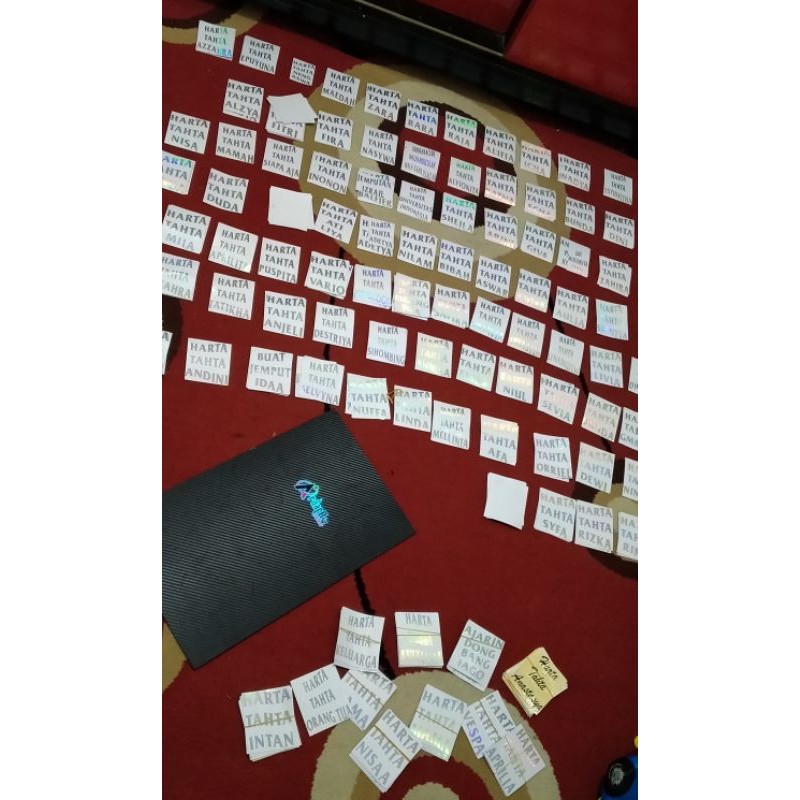 STICKER COSTUM HARTA TAHTA NAMA ANDA-1