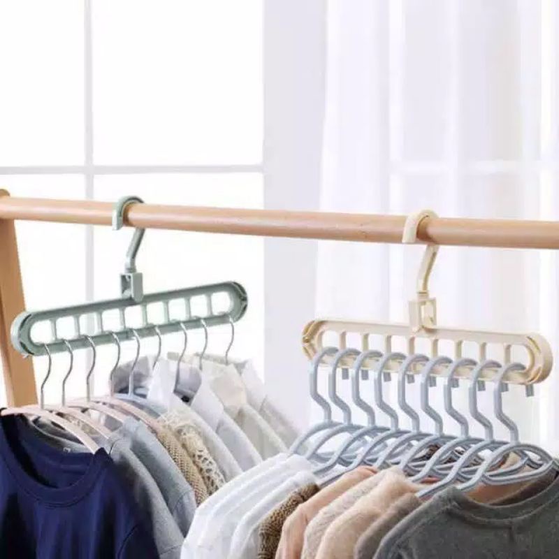 magic hanger gantungan baju organizer 9 in 1 jemuran lemari pakaian