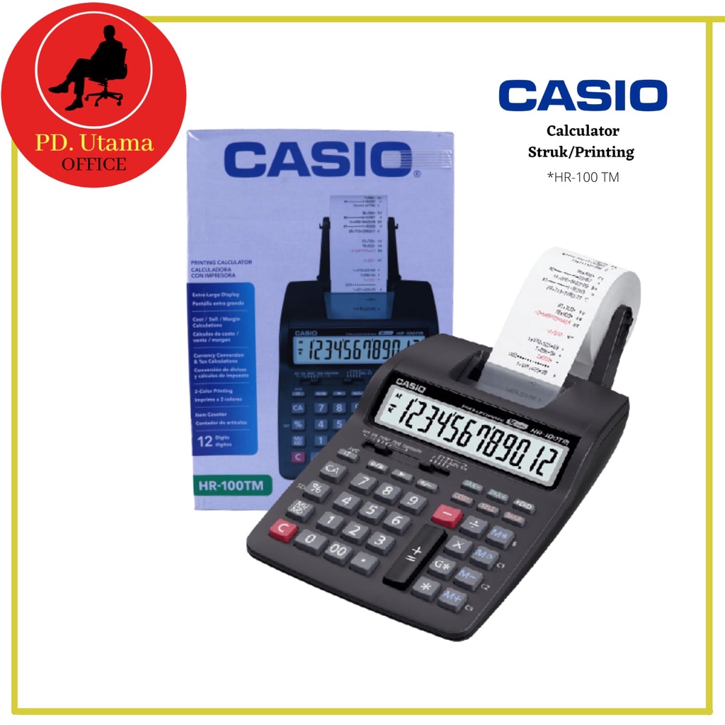 

Telstruk Calculator Printing Casio HR-100 RC Kalkulator Kertas Struk
