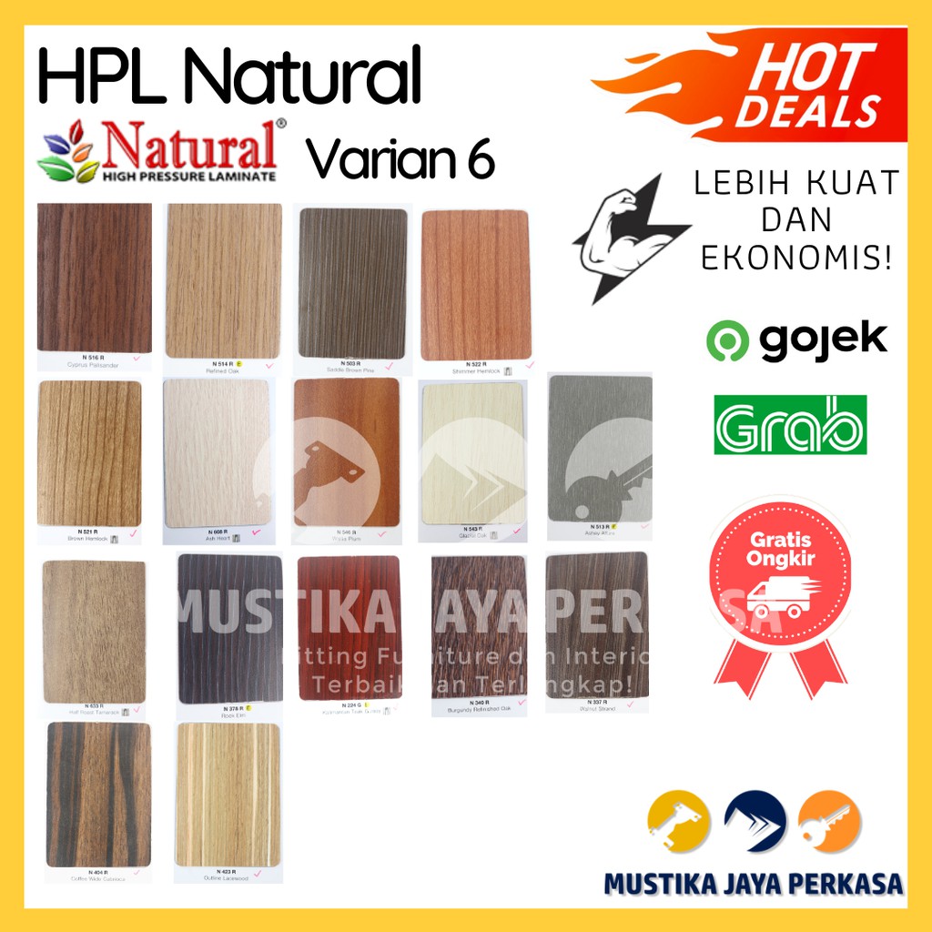 Natural HPL Natural Warna Solid  Colour Bukan HPL Taco HPL Woodgrain Emboss Putih Murah Varian 6