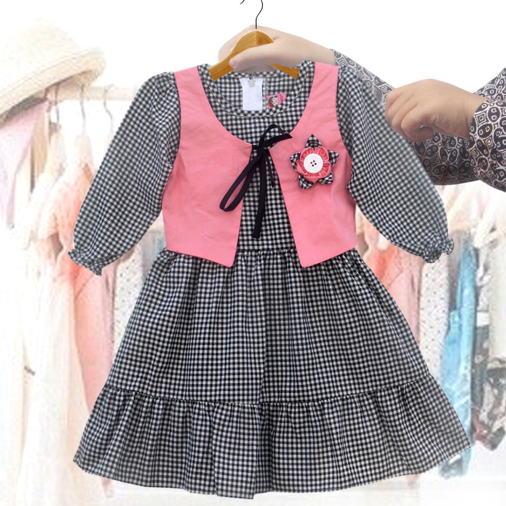 Two Mix Dress Anak / Baju Anak Perempuan / Pakaian Anak Wanita / Gaun