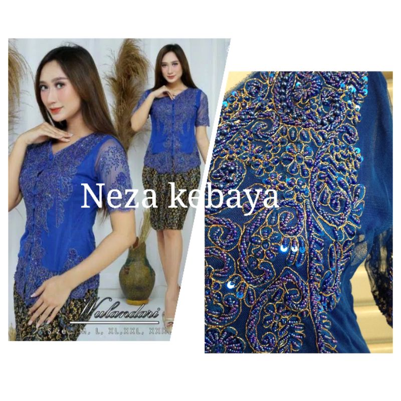 Kebaya peyet biru elektrik//kebaya payet pendek//kebaya[