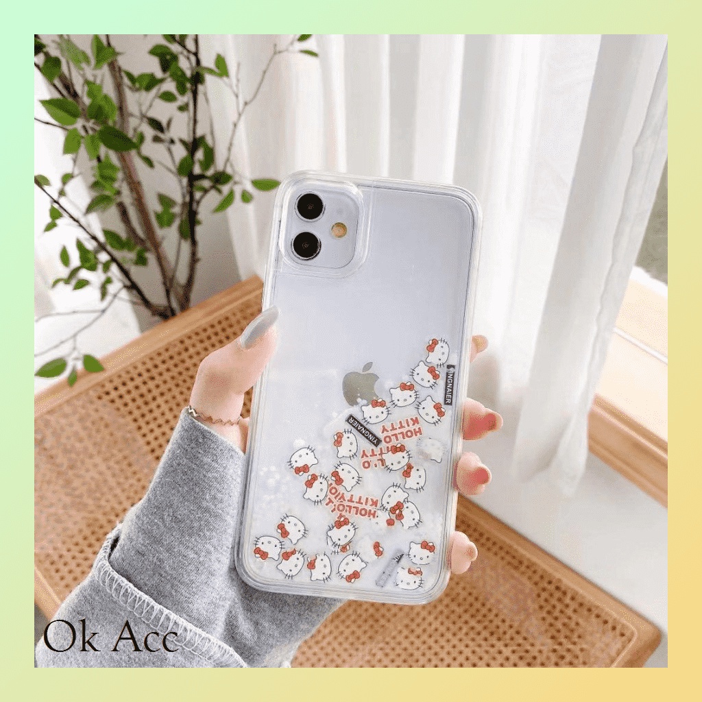 SoftCase Glitter air Hello Kitty Iphone 6 6s 7 8 SE 6+ 6s+ 7+ 8+ X Xs Xr Xs Max 11 12 13 Pro FH04