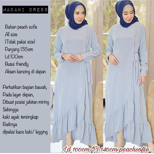 Madani Dress Bahan Peach Sofie Shopee Indonesia