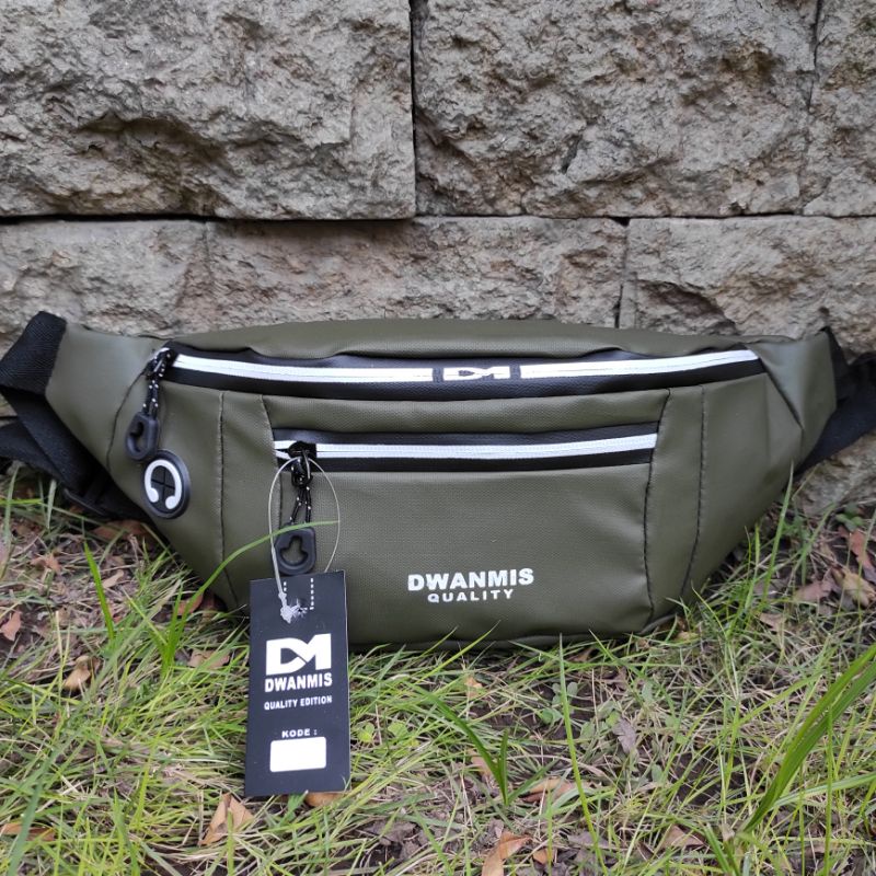 New Colour Tas Selempang Pria Original DM Waterproof | Waist Bag Pria Distro Harga Konveksi