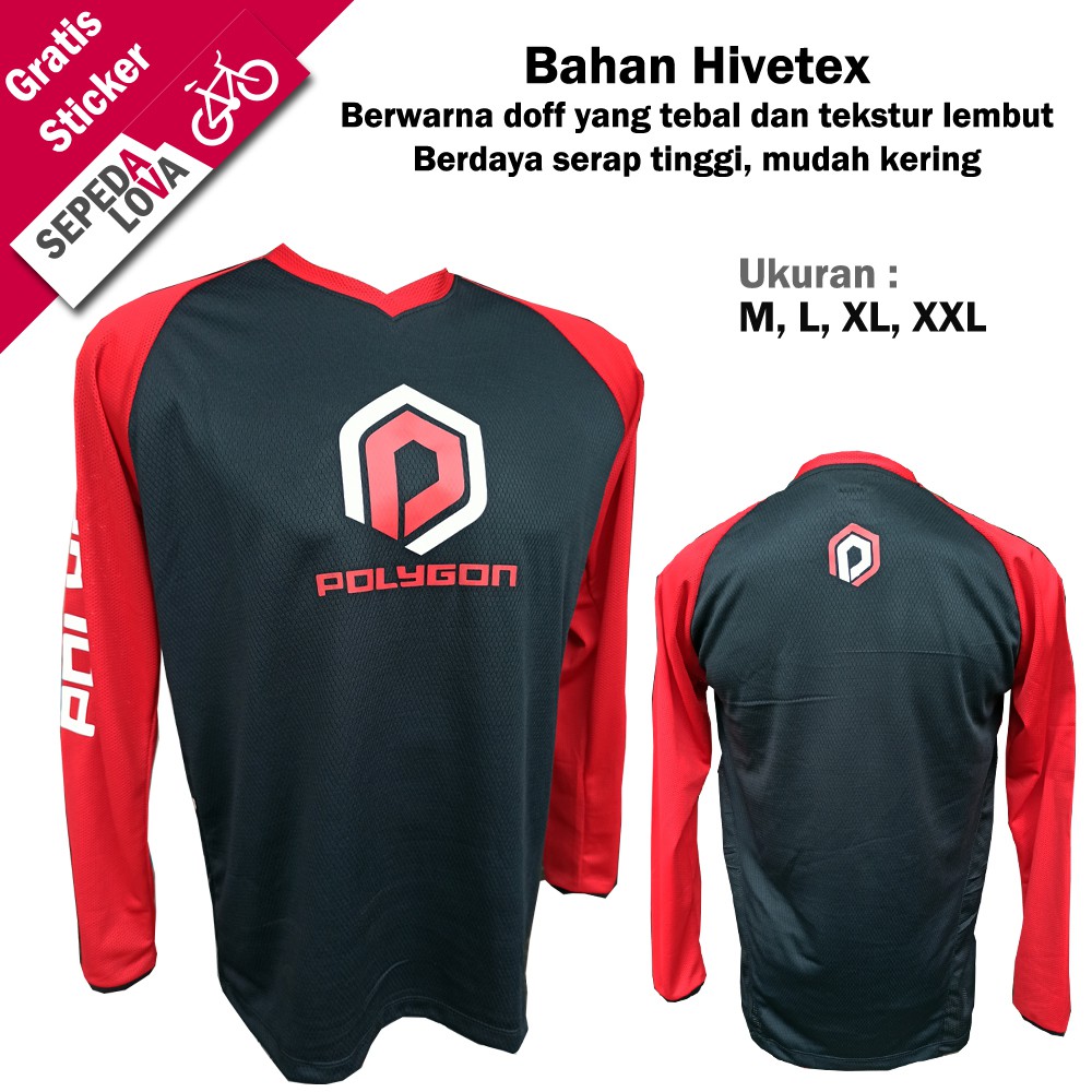 Jersey Sepeda Baju Kaos Bahan Premium MTB XC DH Downhill Polygon