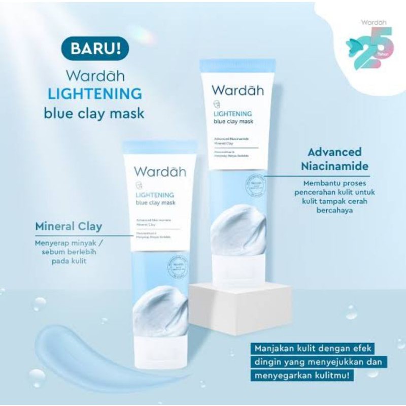 ❣️Rakkistore99❣️Wardah Lightening Blue Clay Mask 50g (100% Original)