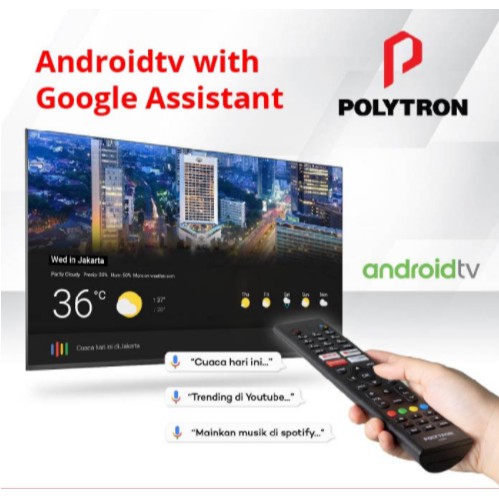 Polytron LED Smart Android TV 32&quot; + Sound Bar Digital PLD 32BAG9858 32BAG9953