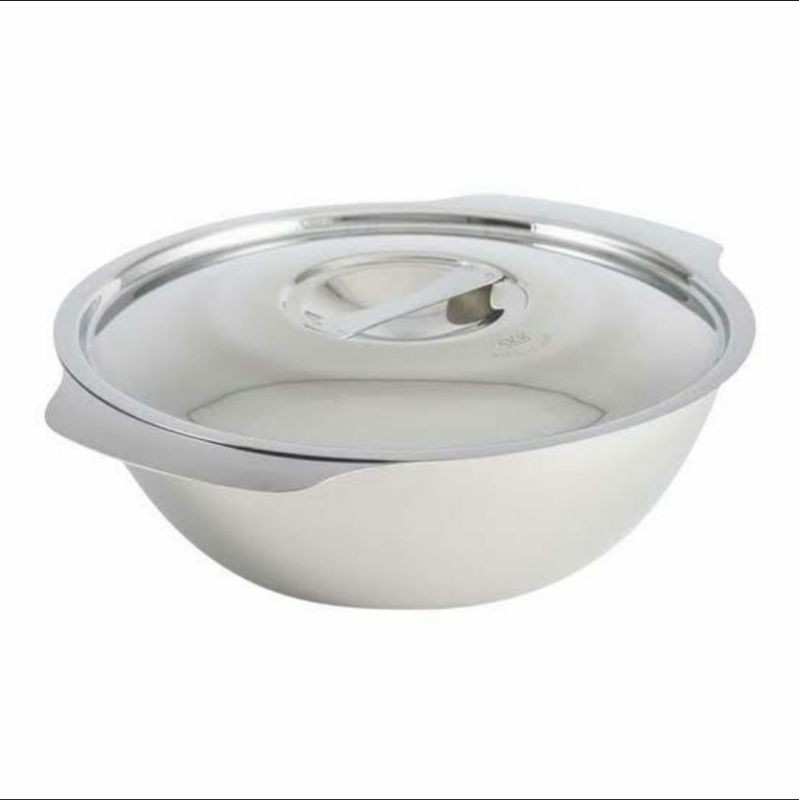 Mangkok ZEBRA 16 Cm Stainless Steel Plus Tutup 123016 - Soup Bowl