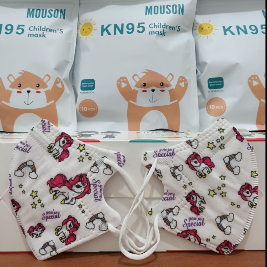 Masker Anak KID KN95 Mouson 5D 5 Ply. Masker KN 95 Anak KID Mouson 5D