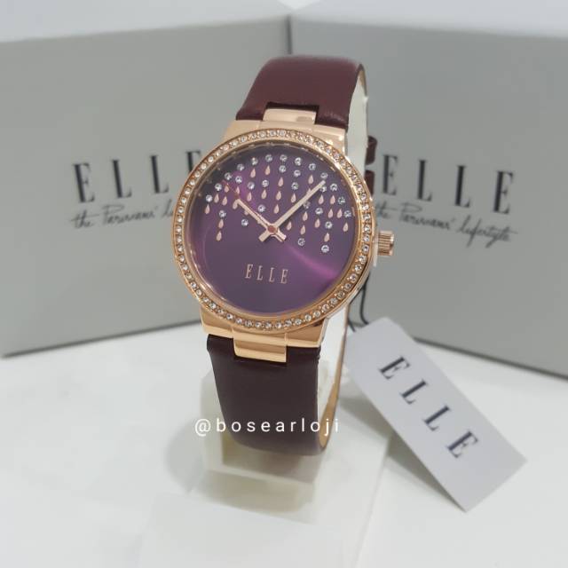 JAM TANGAN WANITA ELLE ELL23009 BROWN ROSEGOLD ORIGINAL