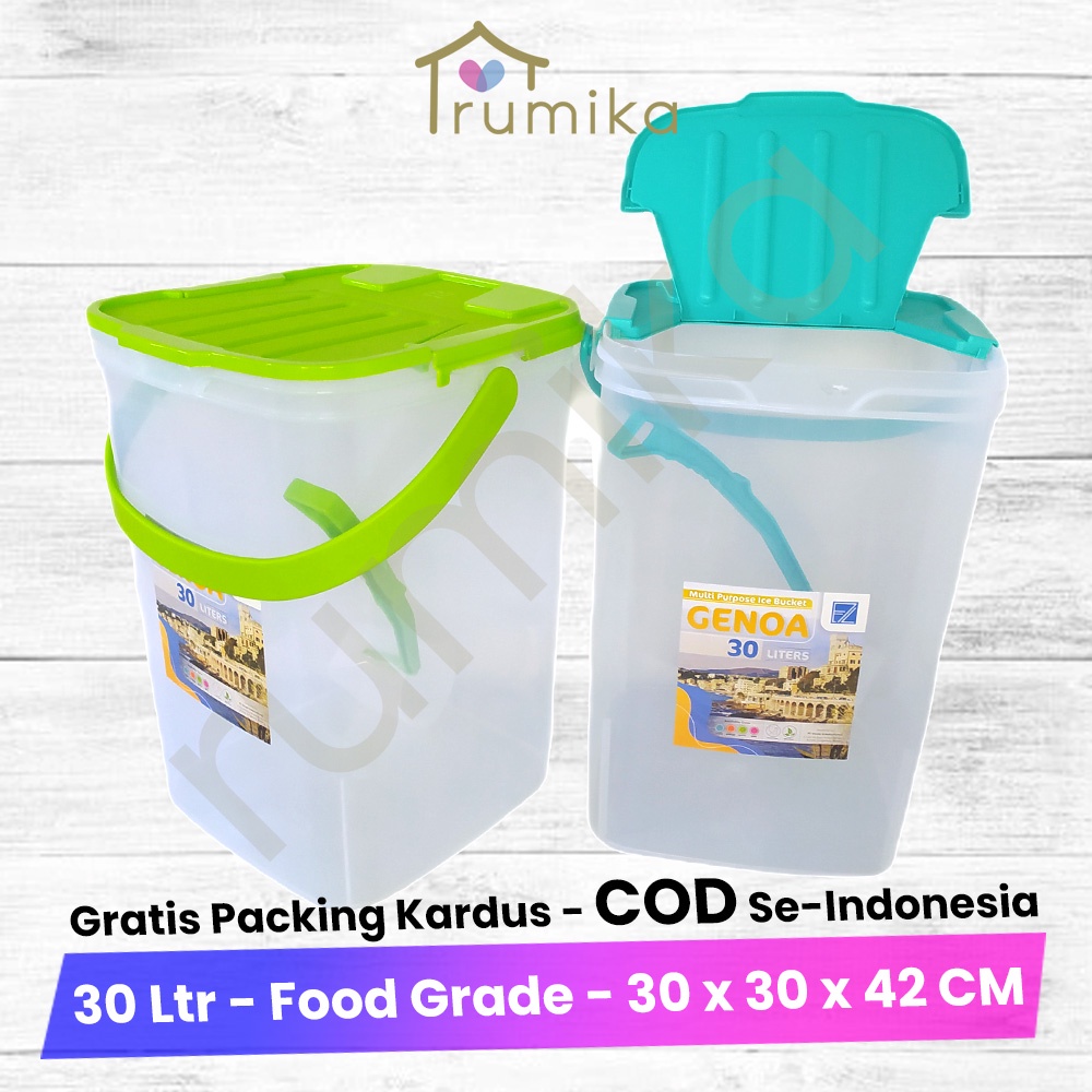 Toples Aquarium Es Buah / Toples Es Kelapa Muda / Termos Ice Bucket Genoa 30 Liter Free Gayung