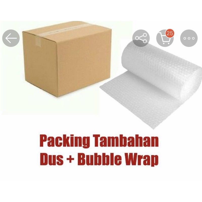 

Packing tambahan Kardus dan bublewarp untuk paket di atas 2kg