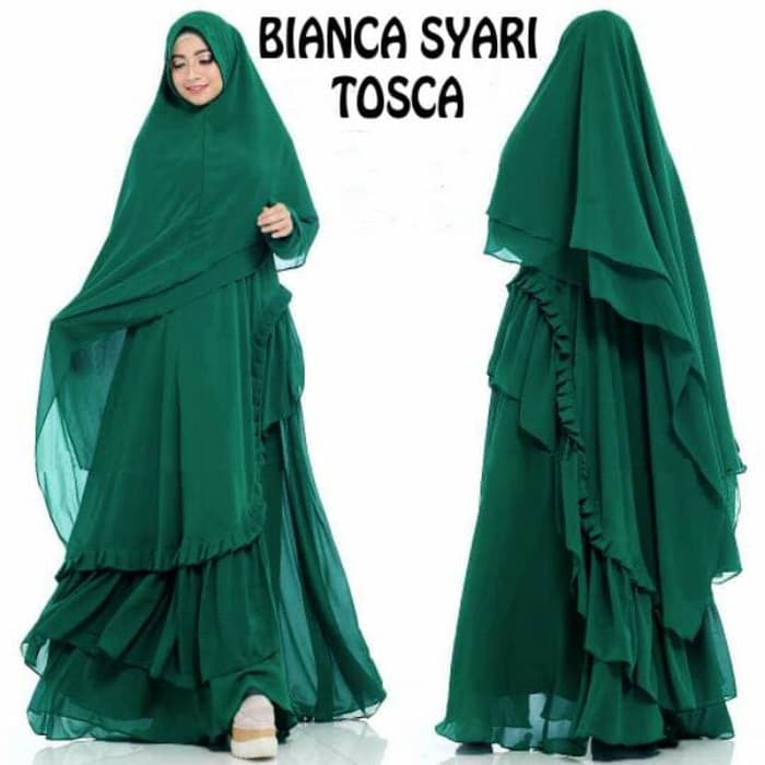 TERMURAH Pakaian Muslim gamis wanita cewe ramadhan lebaran Bianca Syari Set Banyak Warna VS2108 puas