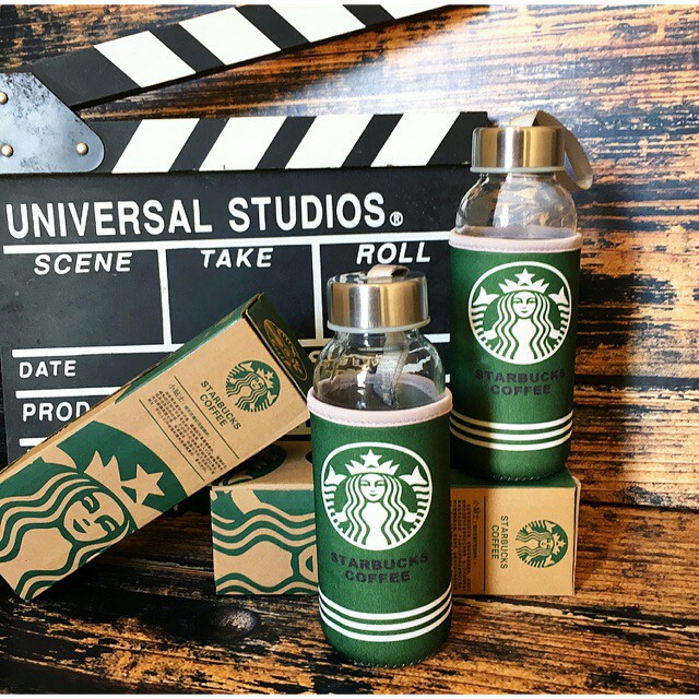 [HOT ITEM!!!] BOTOL MINUM KACA KARAKTER STARBUCKS 300ML # 