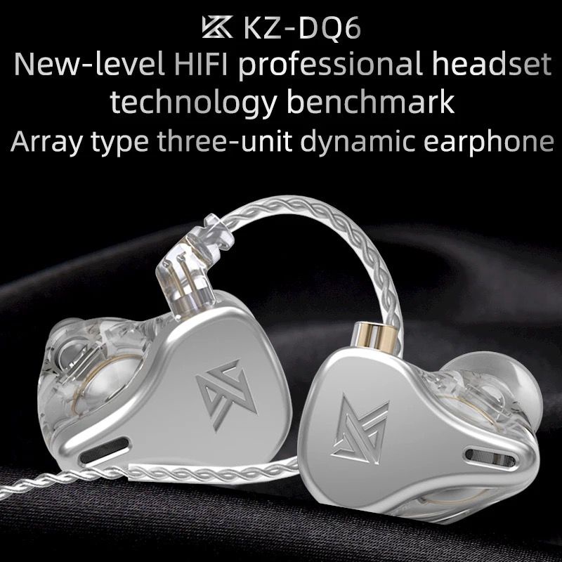 Knowledge Zenith IEM KZ DQ6 - with Mic - Dynamic Driver 3DD - Garansi Resmi 1 Tahun