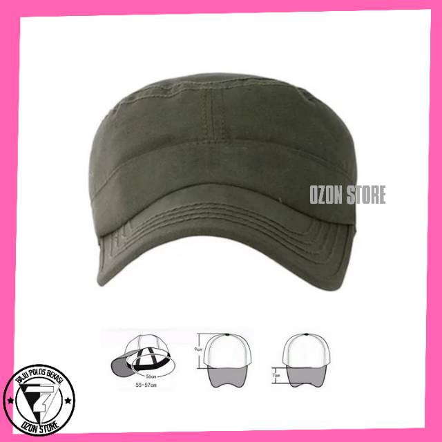 Topi Komando Polos Militer Army Murah - Hijau Army