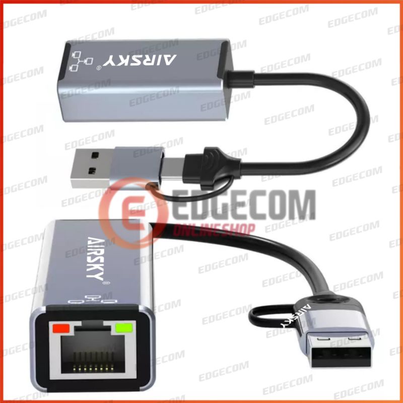 USB 3.0 / TYPE C to Gigabit Lan Ethernet 1000Mbps Adapter AIRSKY