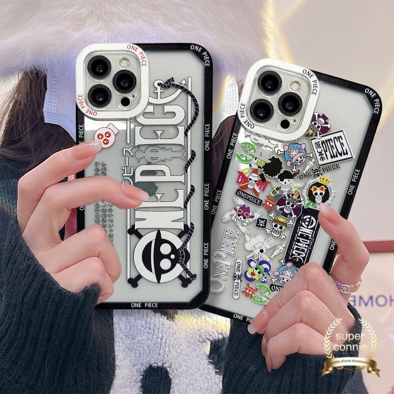 IPHONE Casing Ponsel Tpu Lembut Anti Jatuh Untuk Iphone14 11 12 13 pro Max X XS Max XR 7 8 6s 6 plus Se2020 Transparan Kartun One Piece Shockproof Case Cover