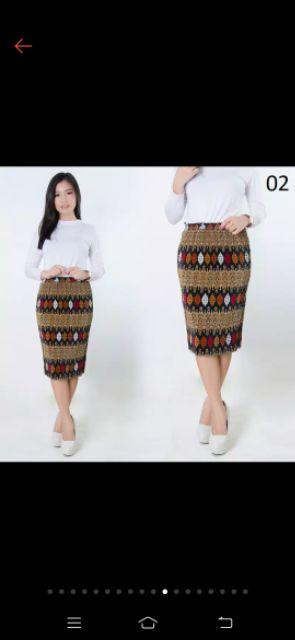 Virah Rok Span Plisket Pendek Batik Wanita Jumbo Fit To Xxl