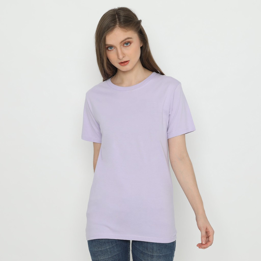 DAILY_STYLE1119 - KAOS WANITA POLOS LILAC/ LILAC /UNGU MUDA / KAOS POLOS