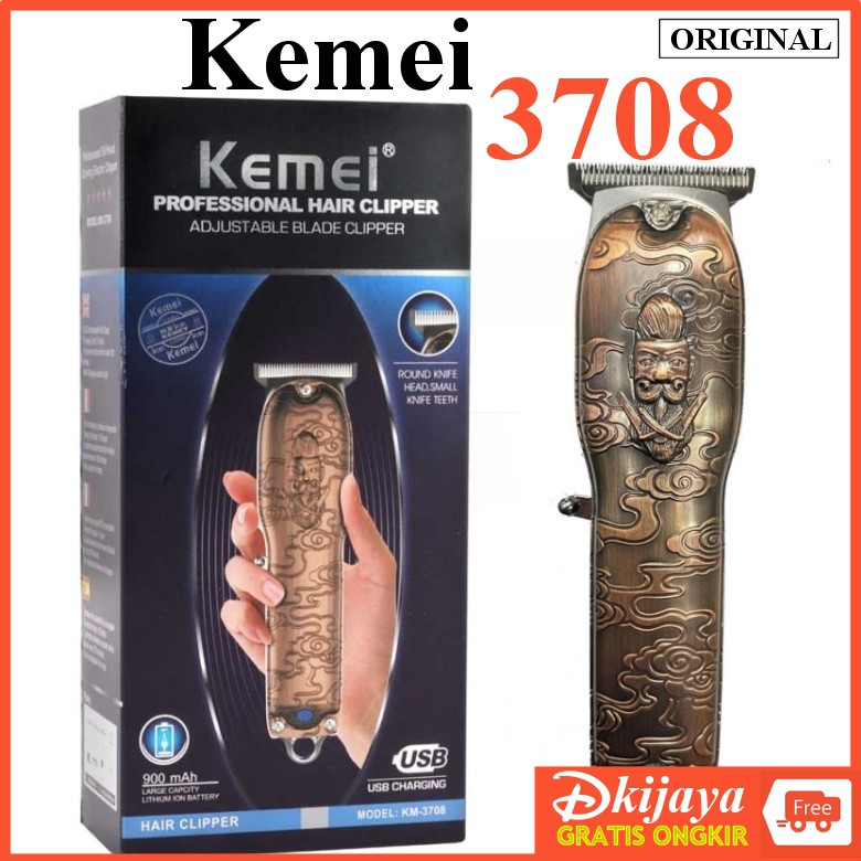 KEMEI KM 3705 3708 ORIGINAL Hair Clipper Cordless Metal Emboss Body KM3705 KM3708 KM 3708