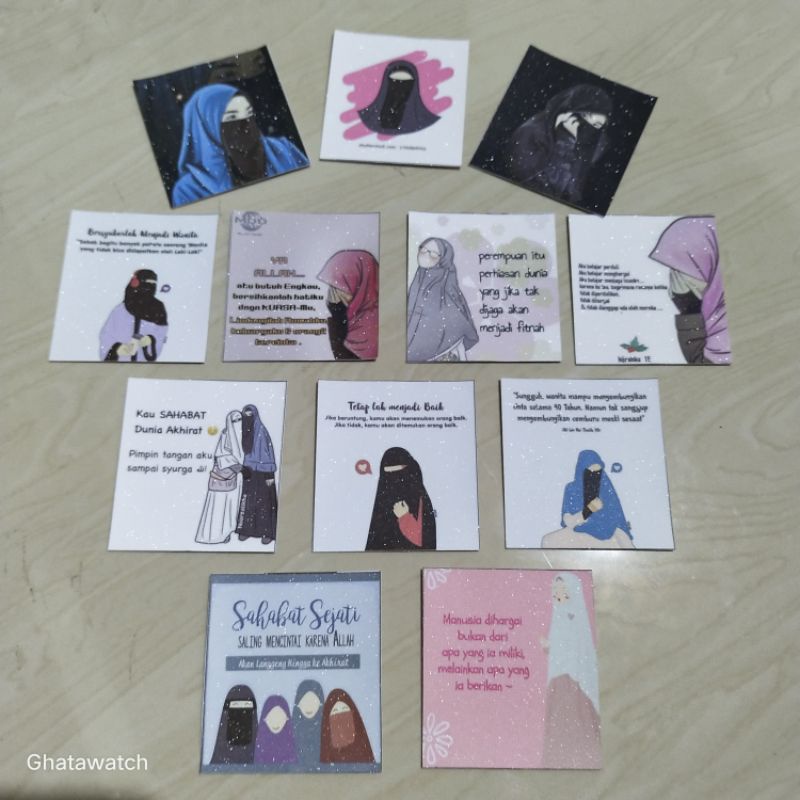 

Stiker vinyl Animasi islami hijab glitter #1