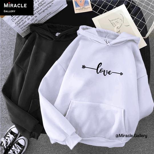 Sweater Hoodie Couple / Jaket Pasangan PANAH LOVE Bahan Fleece Premium