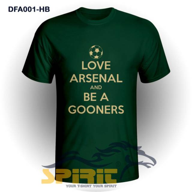 Baju kaos Custom Bola Love Arsenal And Be A Gooners ABG Big Size