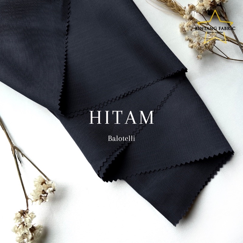 Bahan Bintang Fabric Kain Baloteli Polosan 1 meter-Hitam